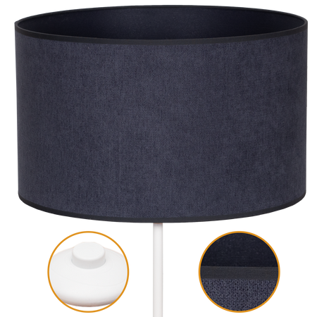 Lampa stojąca Magni Biała z Antracytowym Soft abażurem