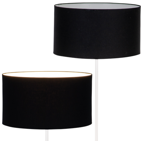 Lampa stojąca Magni Biała z Czarnym abażurem