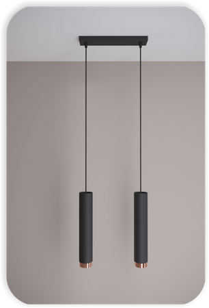 Lampy wiszące Idun czarno - miedziane