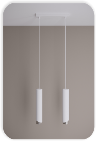 Lampy wiszące Bragi biało - srebrne