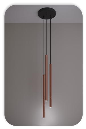 Lampy wiszące Modi czarno - miedziane