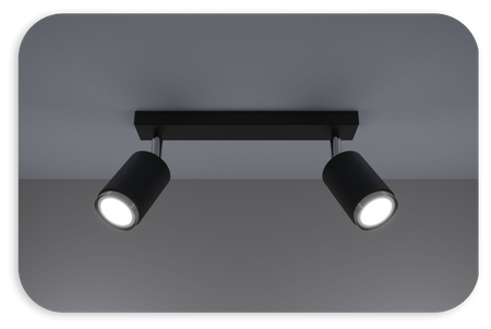 Plafony Idun czarno - srebrne