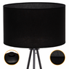 Lampa podłogowa Trigni czarna z czarnym abażurem