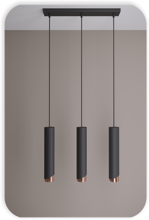 Lampy wiszące Bragi czarno - miedziane