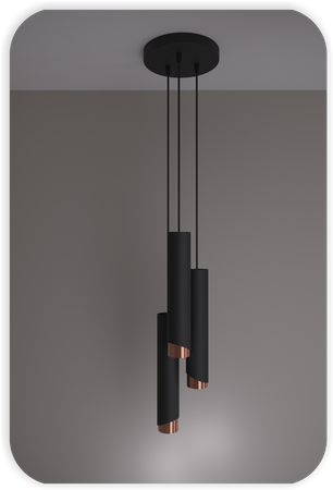 Lampy wiszące Bragi czarno - miedziane