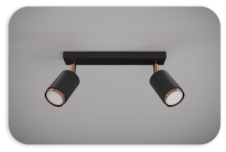 Plafony Idun czarno - miedziane