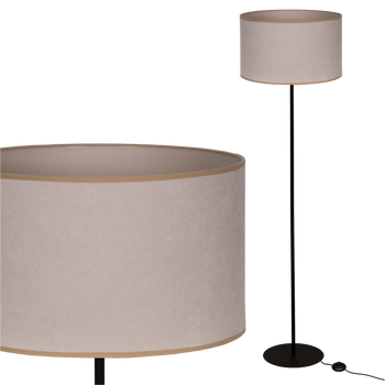 Lampa stojąca Magni Czarna z jasno beżowym SOFT abażurem