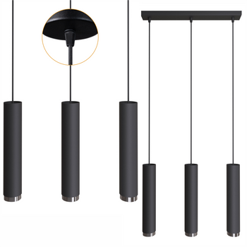 Lampy wiszące Idun czarno - srebrne