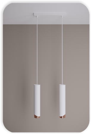 Lampy wiszące Bragi biało - miedziane