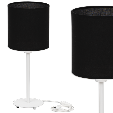 Lampka stołowa Magni biała z czarnym abażurem