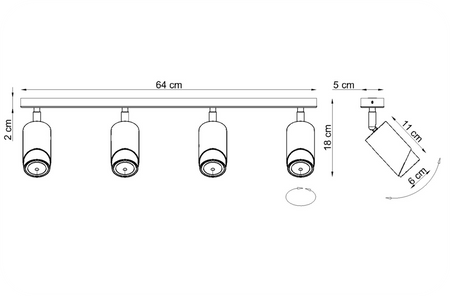 Plafony Bragi biało - złote