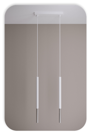 Lampy wiszące Frey biało - srebrne