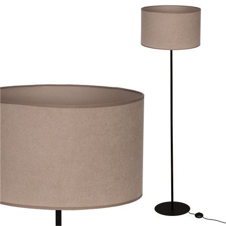 Lampa stojąca Magni Czarna z Beżowym Soft abażurem 