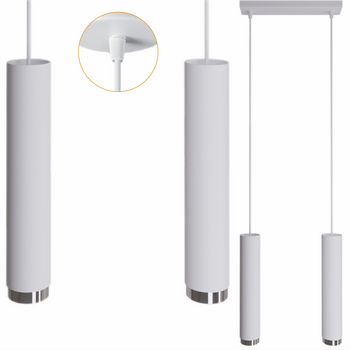 Lampy wiszące Idun biało - srebrne