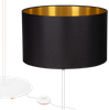 Lampa stojąca Magni Biała z Czarno złotym abażurem