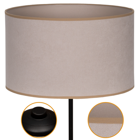 Lampa stojąca Magni Czarna z jasno beżowym SOFT abażurem