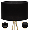 Lampa podłogowa Trigni złota mat z czarnym abażurem