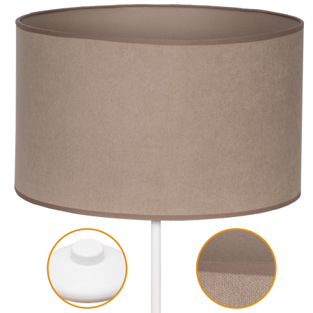 Lampa stojąca Magni Biała z Beżowym Soft abażurem