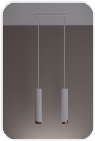 Lampy wiszące Bragi biało - miedziane