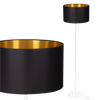 Lampa stojąca Magni Biała z Czarno złotym abażurem