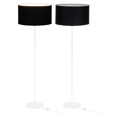 Lampa stojąca Magni Biała z Czarnym abażurem