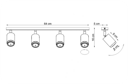 Plafony Idun czarno - srebrne