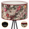 Lampa podłogowa Trigni czarna z PEONY abażurem