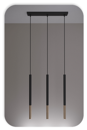 Lampy wiszące Frey czarno - złote