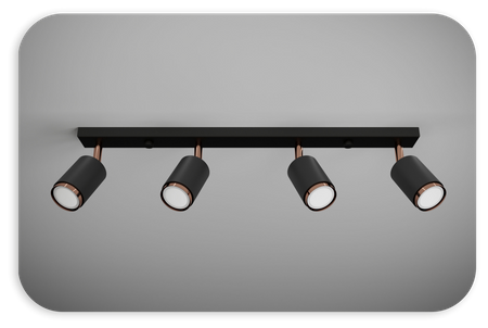 Plafony Idun czarno - miedziane