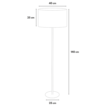 Lampa stojąca Magni Biała z Czarnym abażurem