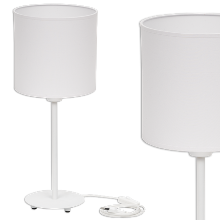 Lampka stołowa Magni biała z białym abażurem