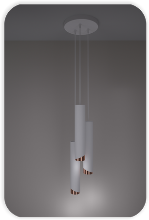 Lampy wiszące Bragi biało - miedziane