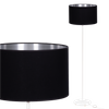 Lampa stojąca Magni Biała z Czarno srebrnym abażurem