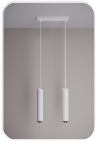 Lampy wiszące Idun biało - srebrne