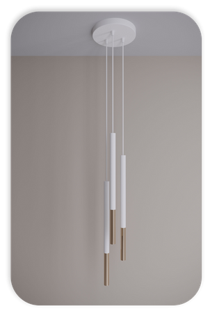 Lampy wiszące Frey biało - złote