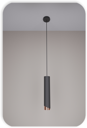 Lampy wiszące Bragi czarno - miedziane