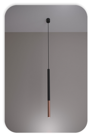 Lampy wiszące Frey czarno - miedziane