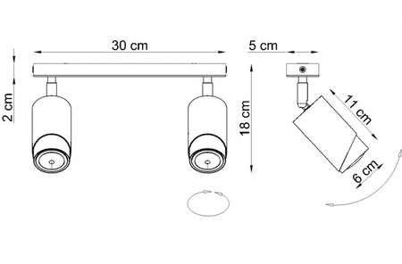 Plafony Bragi czarno - miedziane
