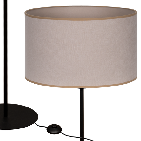Lampa stojąca Magni Czarna z jasno beżowym SOFT abażurem