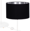 Lampa stojąca Magni Biała z Czarno srebrnym abażurem
