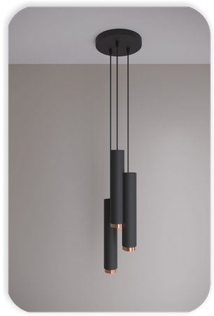 Lampy wiszące Idun czarno - miedziane