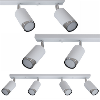 Plafony Bragi biało - srebrne