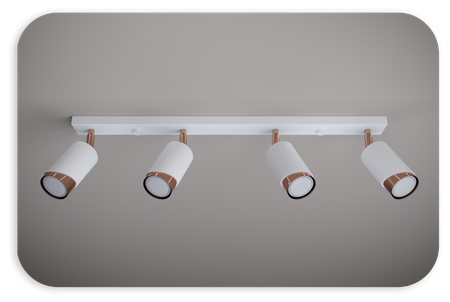 Plafony Bragi biało - miedziane