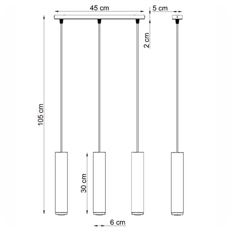 Lampy wiszące Idun biało - złote