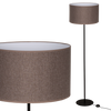 Lampa stojąca Magni Czarna z Brązowym Lnianym abażurem 