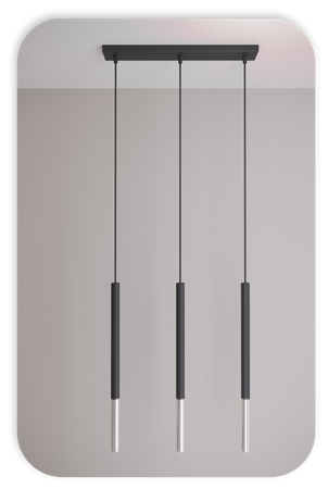 Lampy wiszące Frey czarno - srebrne