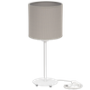 Lampka stołowa Magni biała z szarym Vlora abażurem