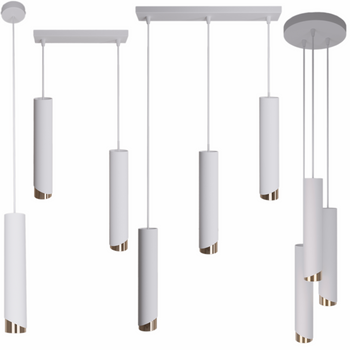 Lampy wiszące Bragi biało - złote