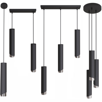 Lampy wiszące Bragi czarno - srebrne