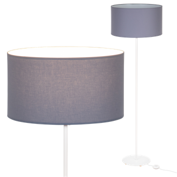 Lampa stojąca Magni Biała z Ciemnoszarym abażurem